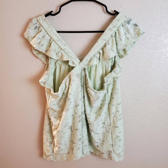 Lauren Conrad Mint Green Lace Floral Sleeveless Boho Top - Picture 4 of 6